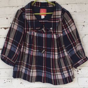 Adorable plaid cropped jacket w/ Peter Pan collar